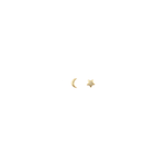 Load image into Gallery viewer, Moon and Star gold fill stud earrings

