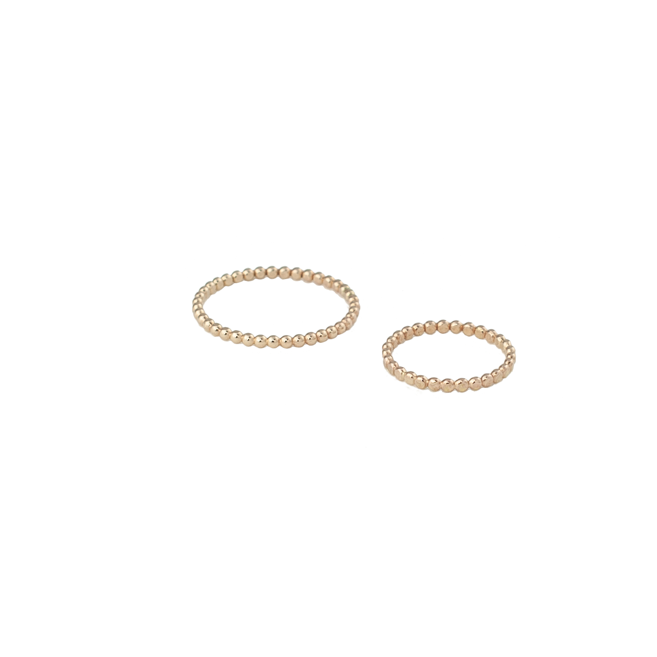 Gold fill beaded stackable rings